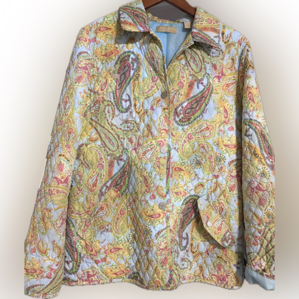 Kate Hill Multicolor Paisley Jacket/Blazer quilted
